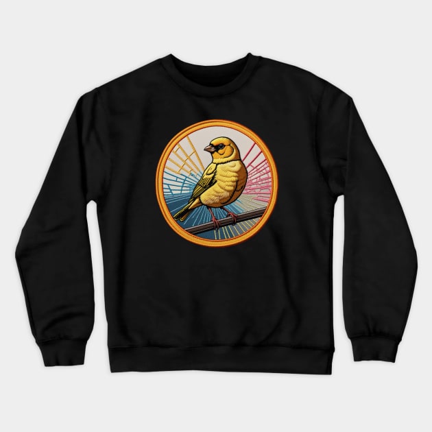 Canary Embroidered Patch Crewneck Sweatshirt by Xie